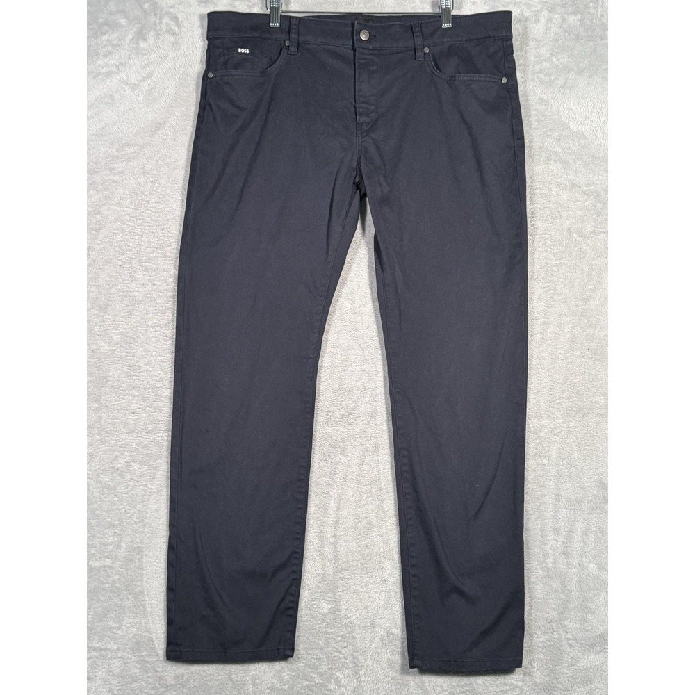 BOSS Jeans Mens 38x30 Blue Delaware Slim Fit Stretch Denim Straight Dark Wash